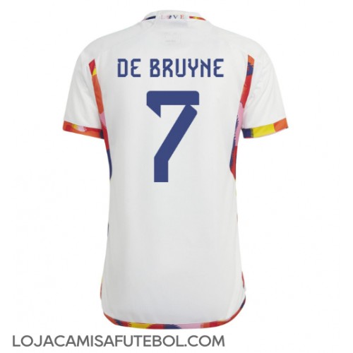Camisa de Futebol Bélgica Kevin De Bruyne #7 Equipamento Secundário Mundo 2022 Manga Curta